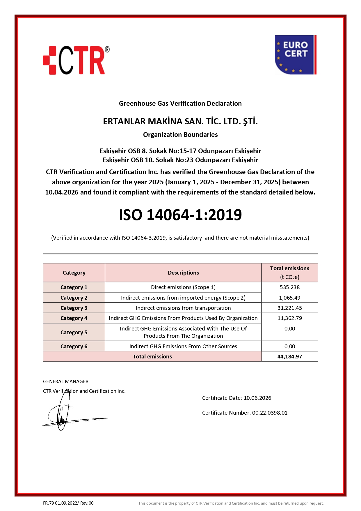Corporate Carbon Footprint Certification Achieved